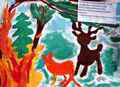  "Береги лес от пожара" -  рисунок Галоян Евгении, 5 класс