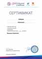 Сертификат за участие в вебинаре от корпорации "Российский учебник",4.12.2018г